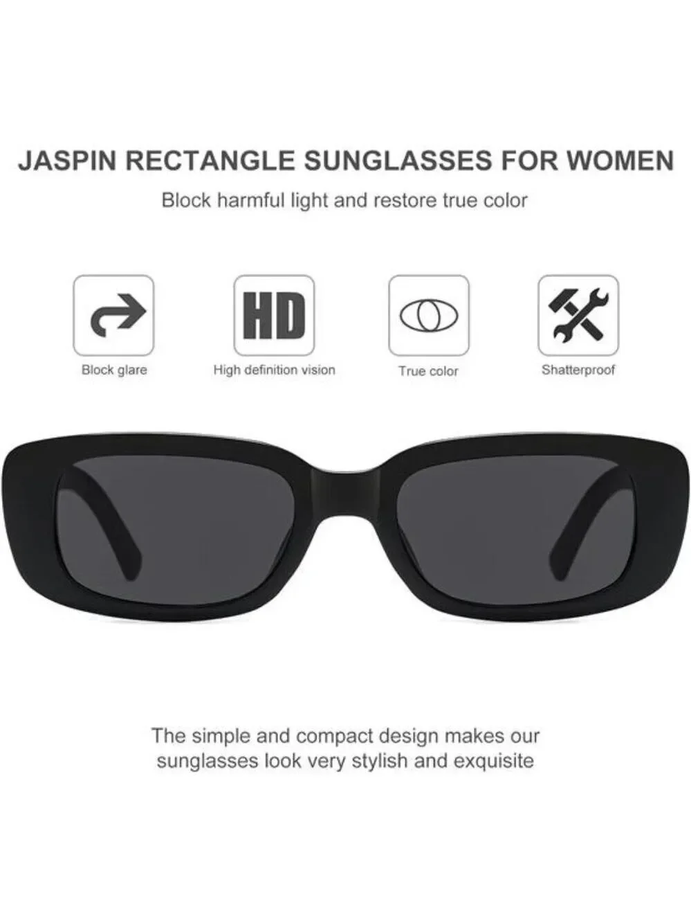 Y2K Rectangle Sunglasses Women Men Retro 90s Square Frame UV400 Trendy Shades